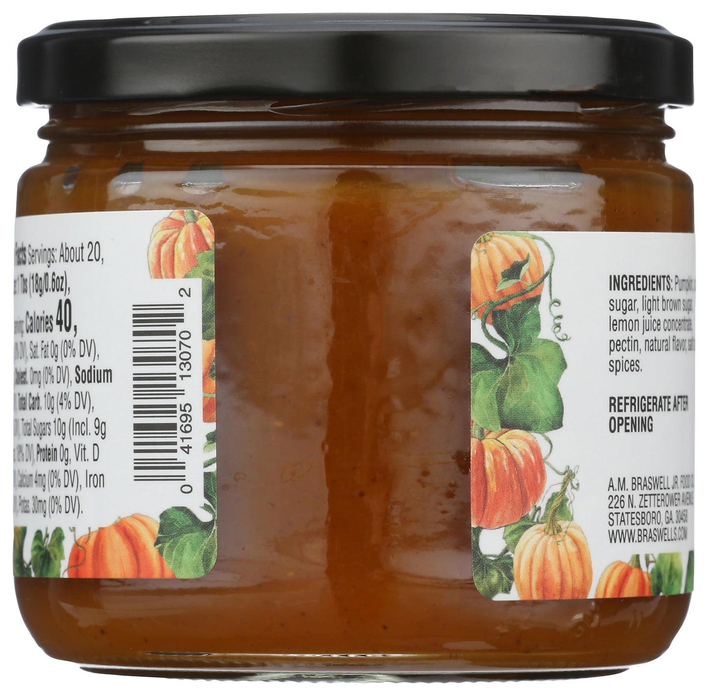 Braswell’s Gourmet Pumpkin Butter - Small-Batch, Renowned Specialty, Made in USA, Since 1946 (12.5oz)