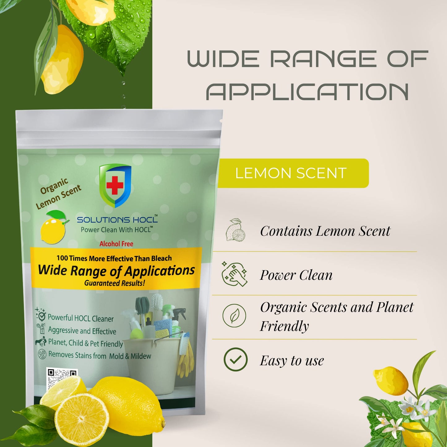 Solution HOCL Powder 10 one gram Individually Packaged Single use packets - (10 grams of total active ingredients) One Gram Packet Makes 1 Gallon (128