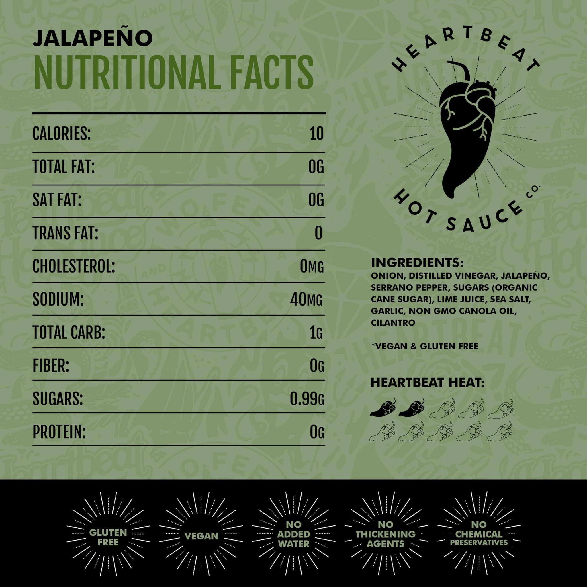Heartbeat Hot Sauce Co. | Jalapeno, 6 oz. 6 pack