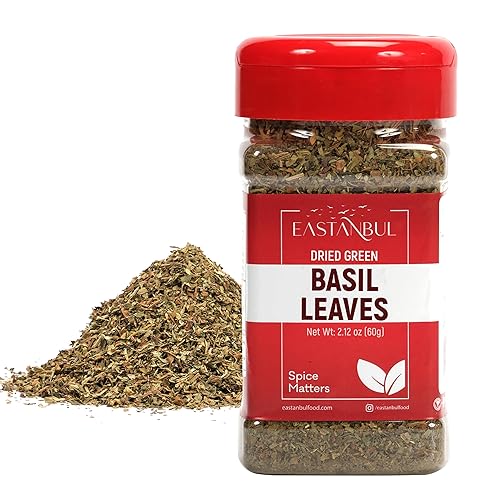 Eastanbul Dried Basil, 2.12oz, Dried Basil Leaves, Seasoning for Cooking and Food Seasoning, Perfect for Pesto, Pasta, Pizza, Mediterranean Sweet