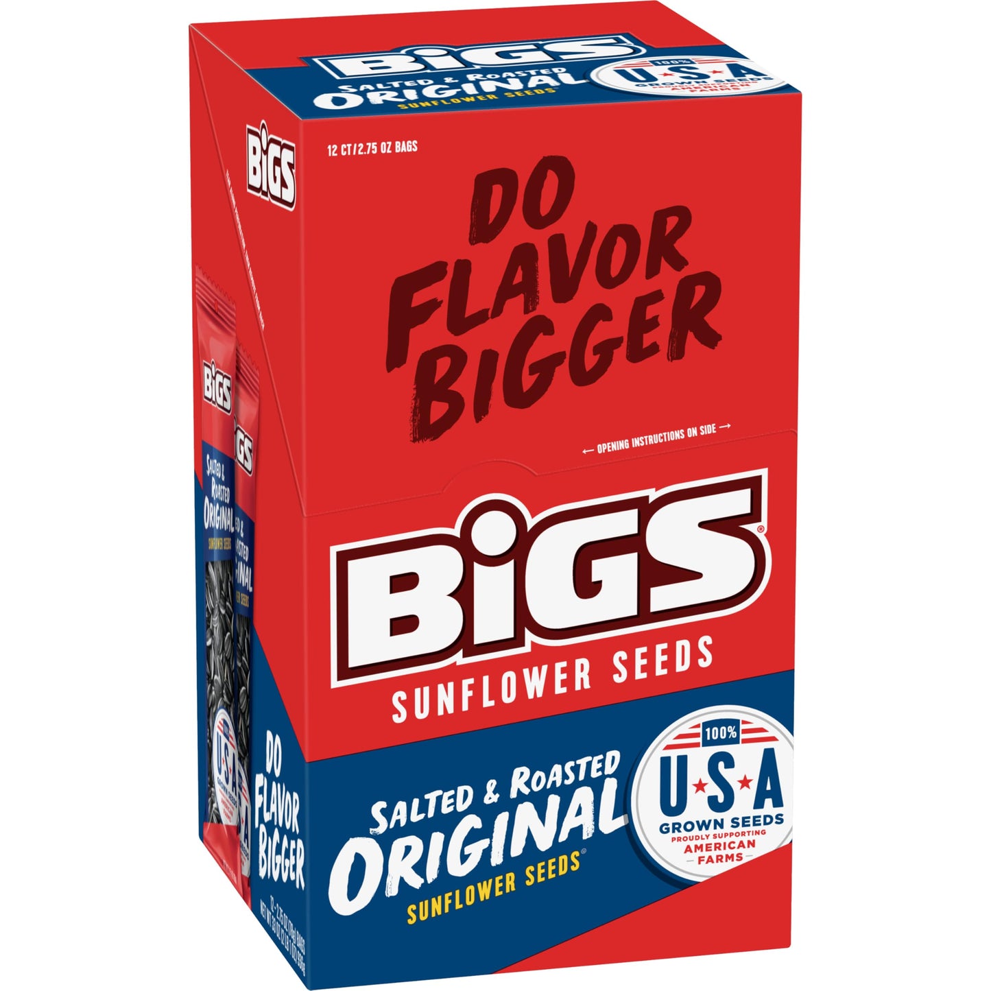 BIGS Sunflower Seeds, Salted & Roasted Original Flavor, 2.75 oz. (Pack of 12)