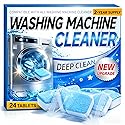 Enzyme Washing Machine Cleaner Tablets (24 Pack) - 2X Power Deep Clean Laundry Machine Cleaner Descaler for HE, Front Load & Top Load Washer, Removes