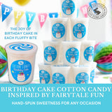 CHOCOLATE STORYBOOK Gourmet Flavored Cotton Candy - Unique Idea for Holidays, Birthdays, Gag Gifts, Party Favors (Birthday Cake, 1.75 oz Each, 2-Pack)