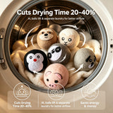 YWXWY Cute Pattern Wool Dryer Balls 6-Pack XL - 100% Organic New Zealand Wool, Natural Fabric Softener & Static Reducer, Reusable Laundry Balls