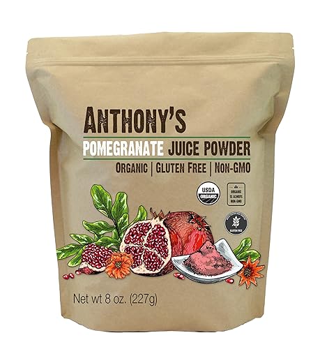 Anthony's Organic Pomegranate Juice Powder, 8 oz, Gluten Free, Non GMO, Vegan