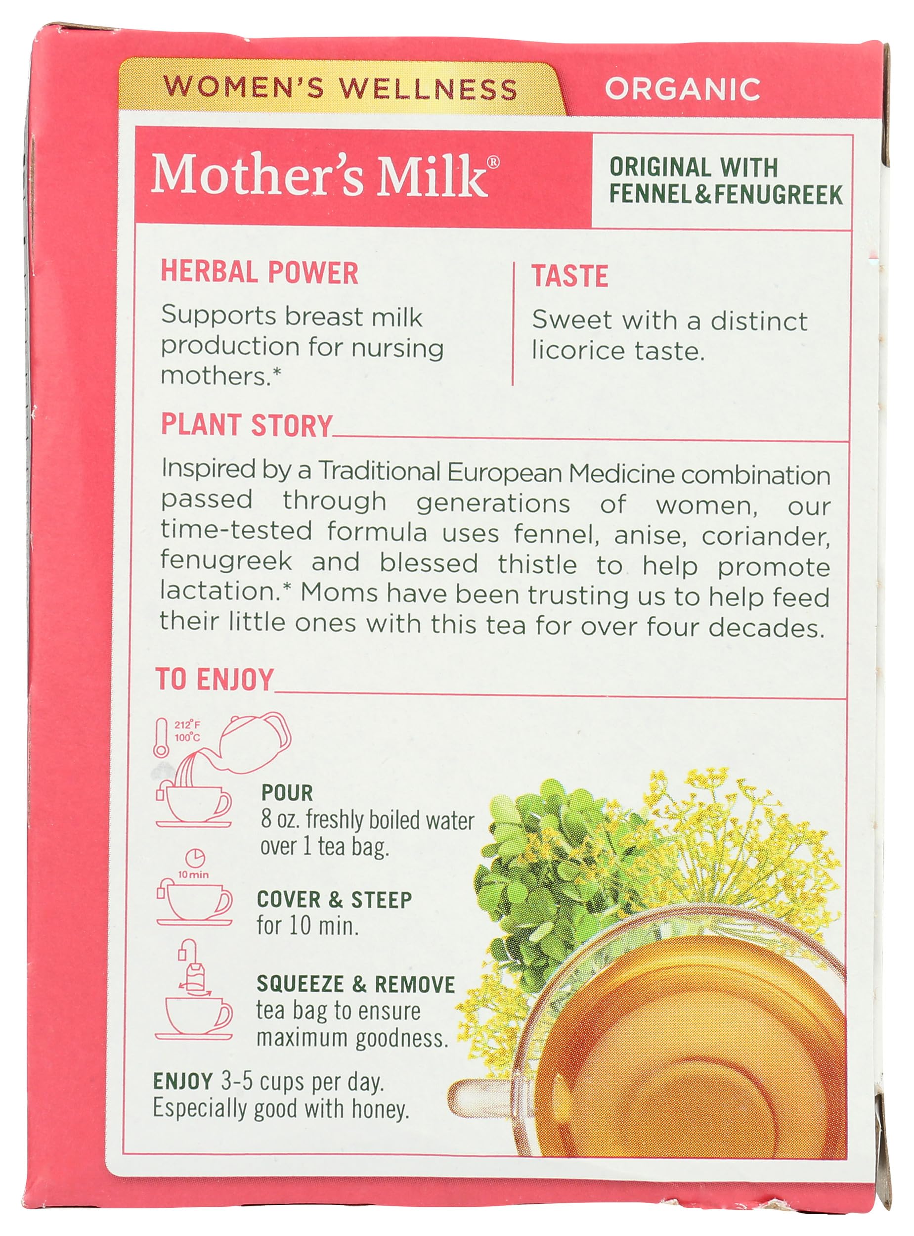 Traditional Medicinals Organic Mother’s Milk Herbal Tea, Promotes Healthy Lactation, (Pack of 1) - 16 Tea Bags