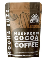 Organic Mushroom Cocoa Coffee - Increases Focus & Energy for Health-Conscious Drinkers - Mocha Buzz, Laxative Free - 30 Packets
