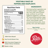 Polli Plant Based Ragù with Peppers & Eggplant - Italian Vegetable Pasta Sauce, Gluten Free, Mediterranean Tomato Sauce, Made in Italy, 2 x 3.2 oz