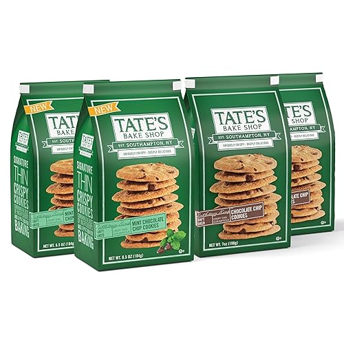 Tate's Bake Shop Mint Chocolate Chip and Chocolate Chip Cookies Variety Pack, 4 Bags