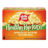 Jolly Time T Healthy Pop Microwave Popcorn, Low Fat Gluten Free Non-GMO (Healthy Pop 100's - Butter & Sea Salt, 1.2 Ounce (Pack of 4))