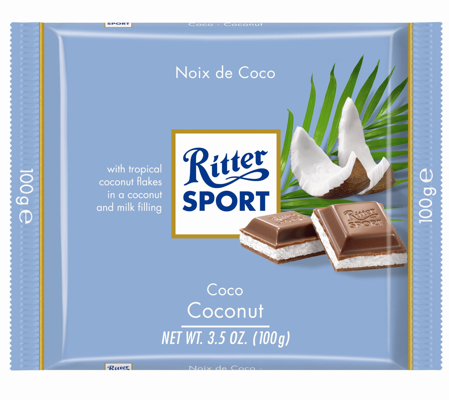 Ritter Sport Chocolate, Coconut, 3.5 Ounce (Pack of 12)