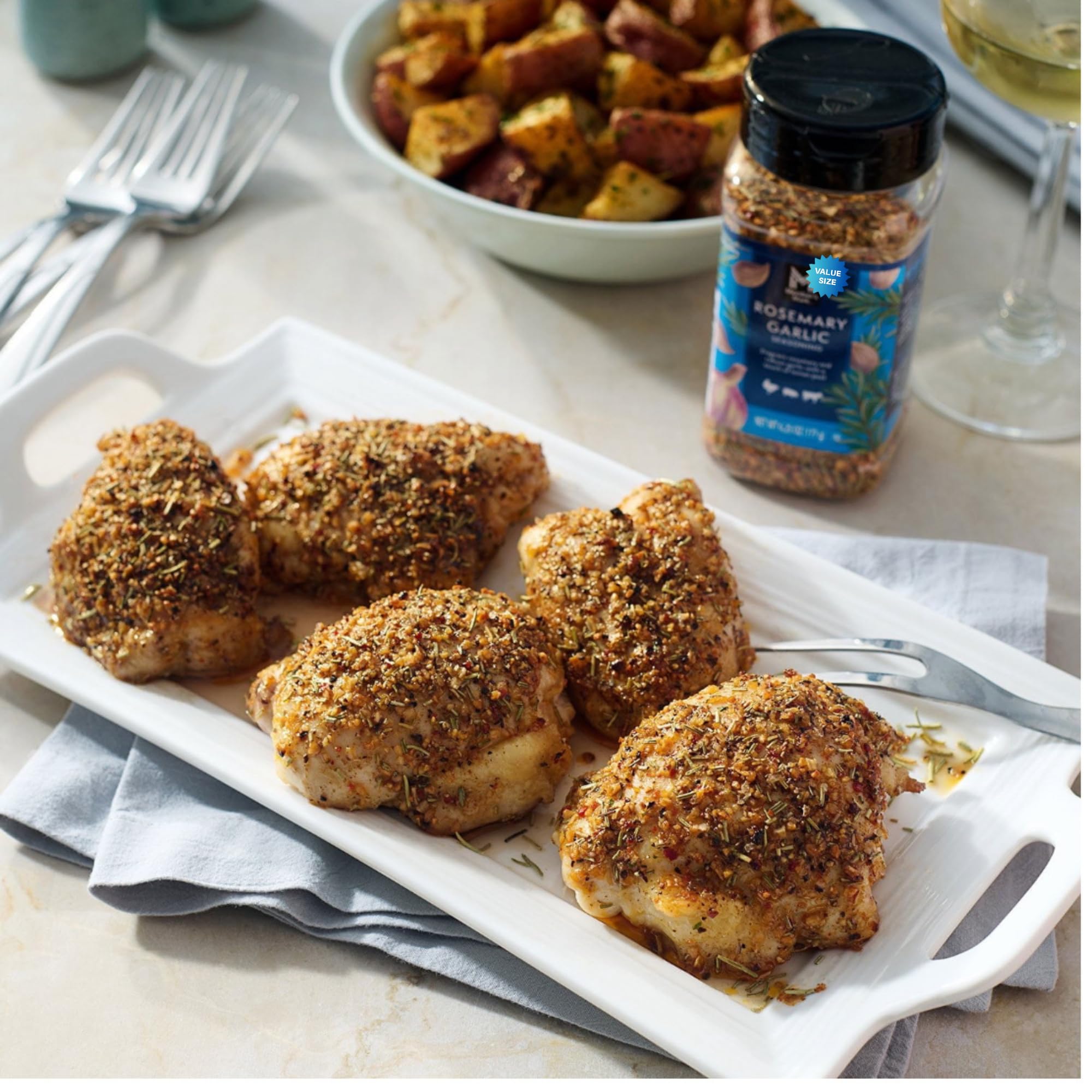 Rosemary Garlic Seasoning (6.25 oz) | Gourmet Blend, Rosemary, Onion & Lemon Peel | Perfect for Chicken, Turkey, Pork, Veal, Lamb, Pasta & Garlic