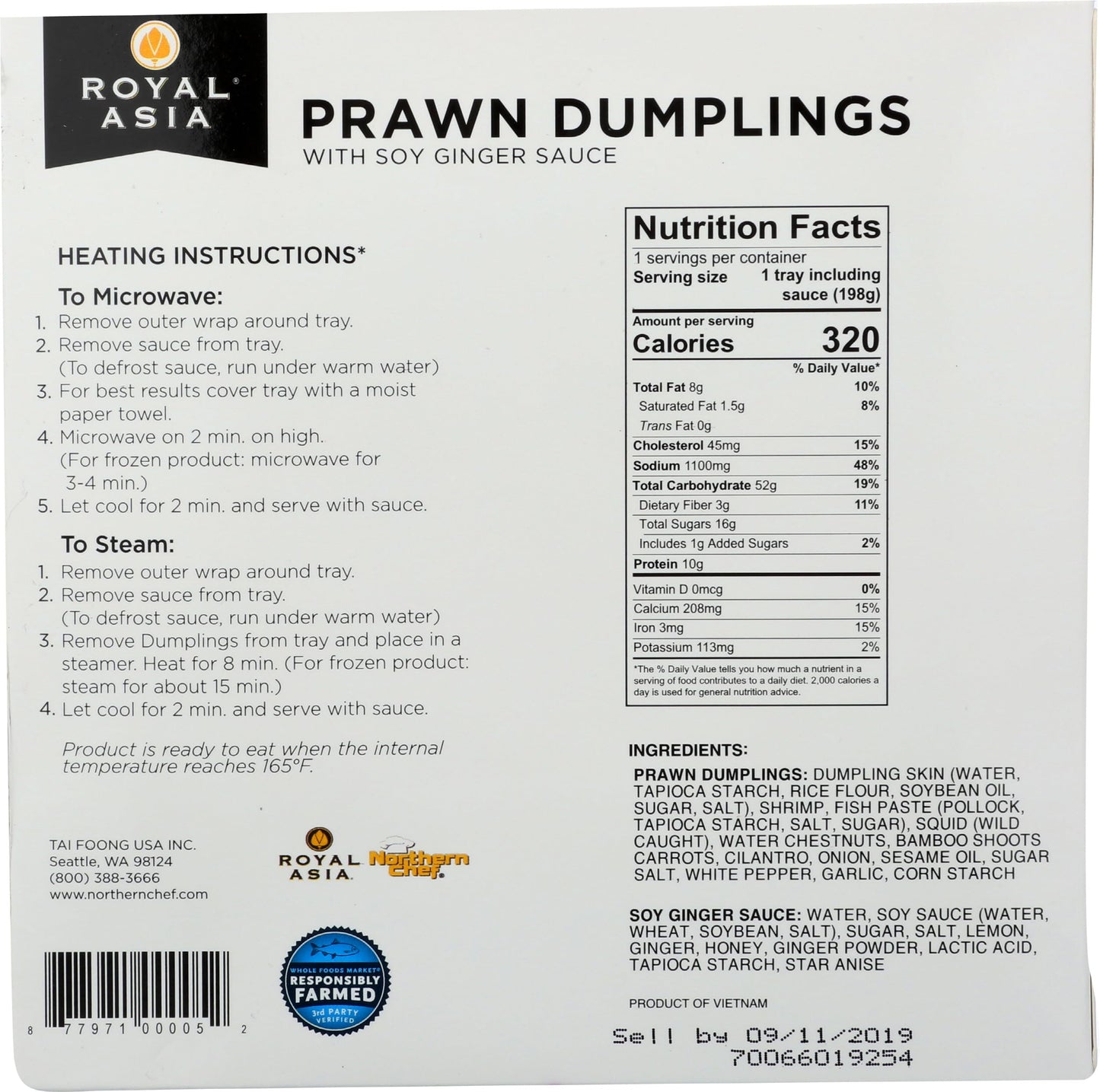 Royal Asia Prawn Dumplings with Soy Ginger Sauce, 7 OZ