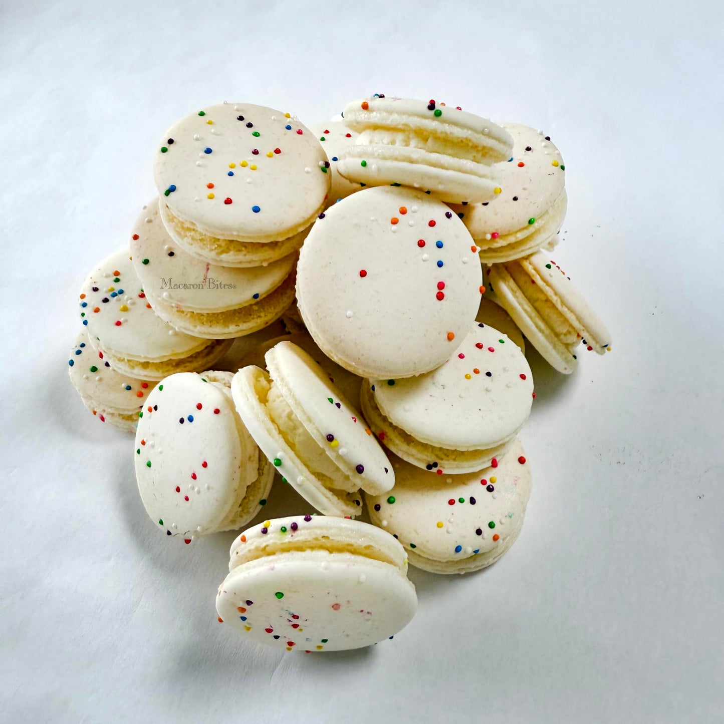 Birthday Cake Macarons - Box of 24 French Macaron Cookies