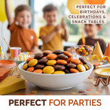 Candy Coated Peanut Butter chocolate bites 10oz Bag with Peanut Butter Center and Crisp Candy Shell, Orange Yellow Brown Candy Pieces for Party