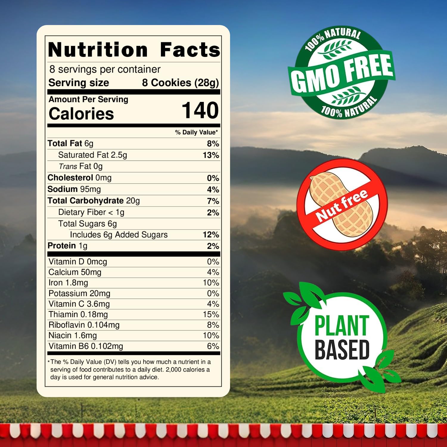 Happy Snacks Animal Crackers - Plant Based Ingredients, Animal Crackers Snack Packs, Nut & Peanut Free, Fortified with Essential Vitamins & Minerals