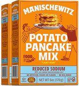 Manischewitz Low Sodium Potato Pancake Mix, 6oz (2 Pack) Gluten Free, No MSG, Traditional Style Potato Latke Mix