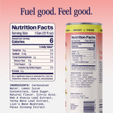 Benny Peach Lychee Sparkling Clean Energy Drink | 80mg Natural Caffeine Yerba Mate | Lion's Mane & Ginseng | 1g Sugar, 5 Calories | No Artificial