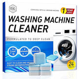GymAora Washing Machine Cleaner Tablets - 24-Pack Deep Cleaning & Descaler for HE, Front Load & Top Load washer cleaner tablets, Septic-Safe, 12-Month