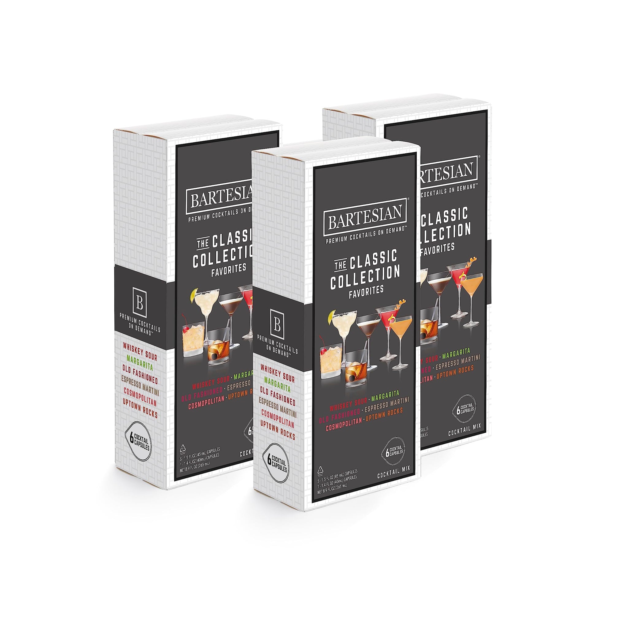 Bartesian The Classic Collection Favorites Cocktail Mixer Capsules, Variety Pack of 18 Cocktail Capsules, for Bartesian Premium Cocktail Maker