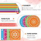 81PCS Mexican Fiesta Party Decorations Mexican Cinco De Mayo Party Decorations Supplies Mexican Disposable Paper Plates Napkins Mexico Plastic