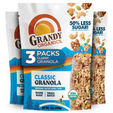Grandy Organics Classic Granola - Certified Organic & Low Sugar Granola - 8g Protein - Non GMO & Dairy Free - Oats, Pumpkin Seeds, Cashews & Walnuts