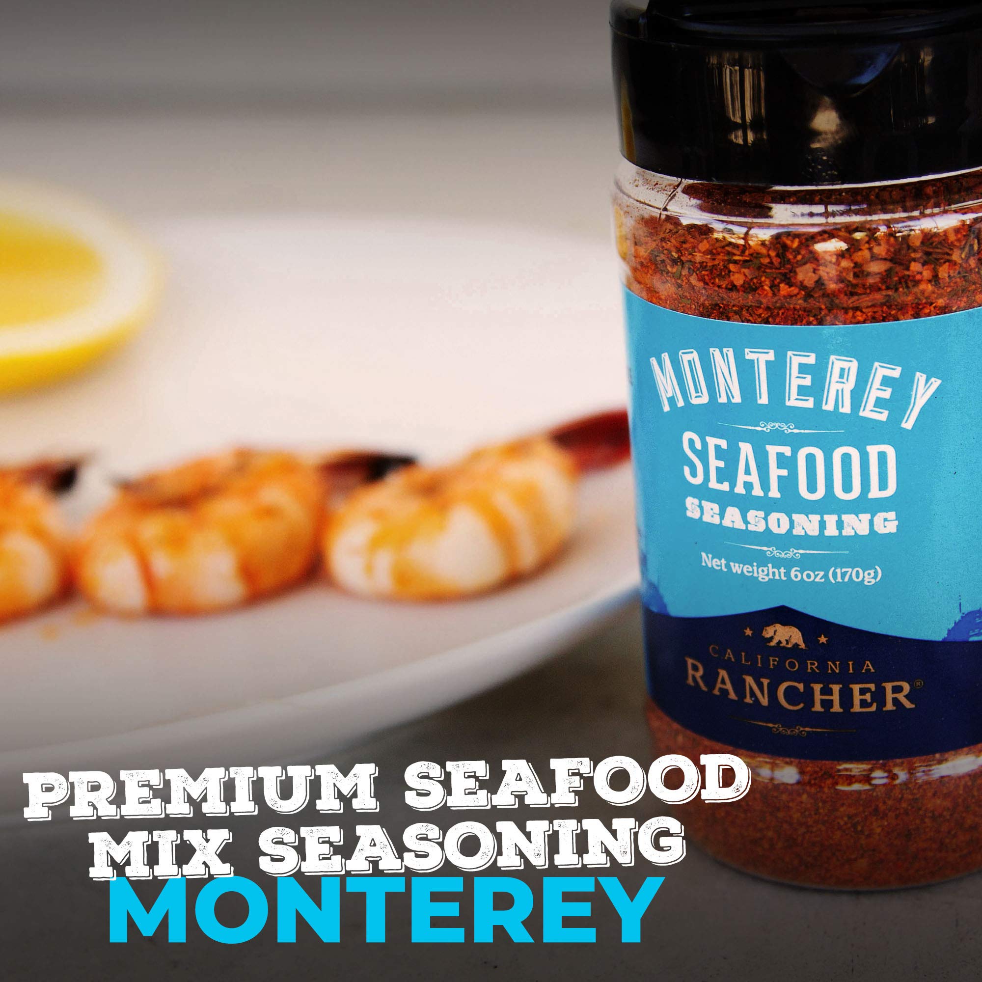 California Rancher Seafood Seasoning, 6oz | Lemon Dill Pepper Salt Blend, Coarse Texture, Gluten-Free, MSG-Free | For Salmon, Shrimp, Fish, Balanced