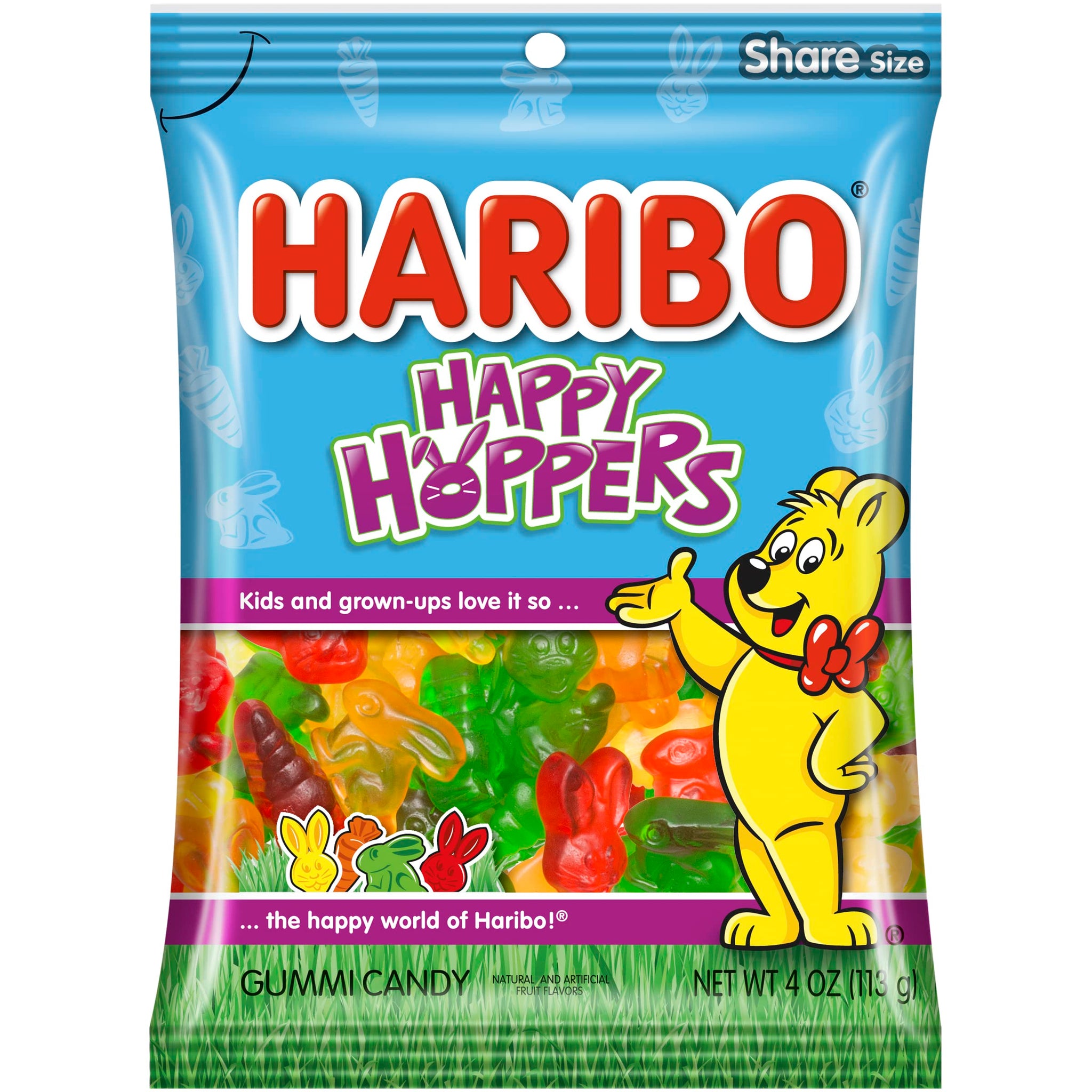 HARIBO Happy Hoppers Gummi Easter Candy, 4 oz. Bag (Pack of 12)