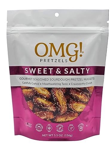 OMG! Pretzels LLC - Sweet & Salty (5.5 Ounce) Perfect Crunchy Snack Sweet & Salty Snack Mix Flavor - Premium Craft Pretzels for Gifting & Snacking