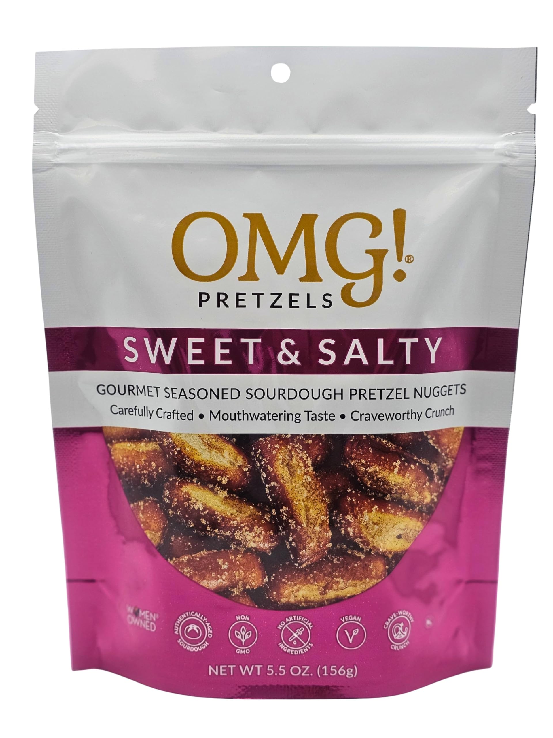 OMG! Pretzels LLC - Sweet & Salty (5.5 Ounce) Perfect Crunchy Snack Sweet & Salty Snack Mix Flavor - Premium Craft Pretzels for Gifting & Snacking