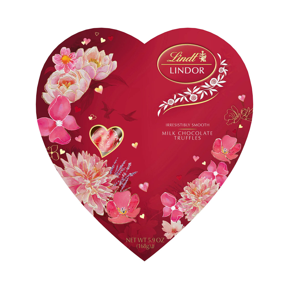 Lindt Lindor Valentine Truffles Box, Milk Heart, 5.9 Ounce