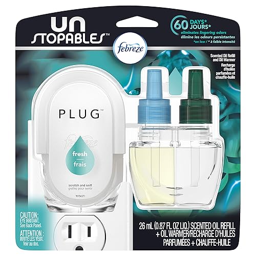 Febreze Unstopables Fresh Pluggable Scented Oil Refill with Warmer Air Freshener (1 Count, 0.87 Oz)
