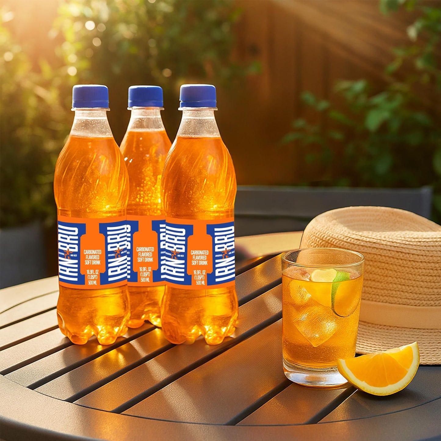 IRN-BRU Original Scottish Sparkling Soda, Citrus Flavored Carbonated Drink - Sparkling Flavored Soft Drink, 32 Flavor Recipe, 16.9 fl oz Bottles, Pack