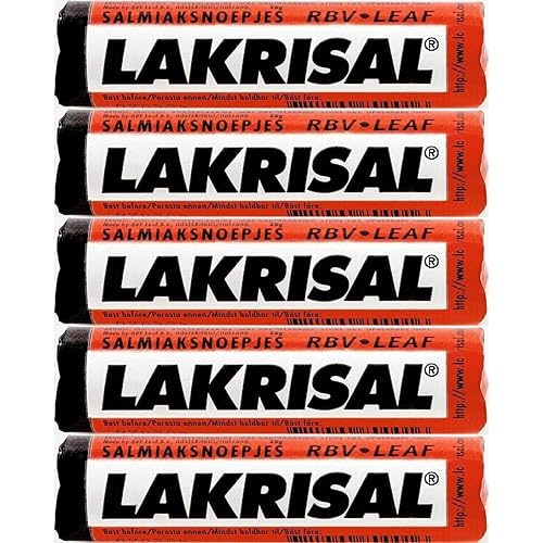 Lakrisal Licorice Candy Rolls - (5-Pack) - Salmiak Salty Liquorice Pastilles Roll