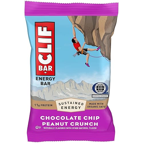 CLIF BAR - Energy Protein Bars - Chocolate Chip Peanut Crunch - Made with Organic Oats - Energy Bars - Non-GMO - (1 Count)