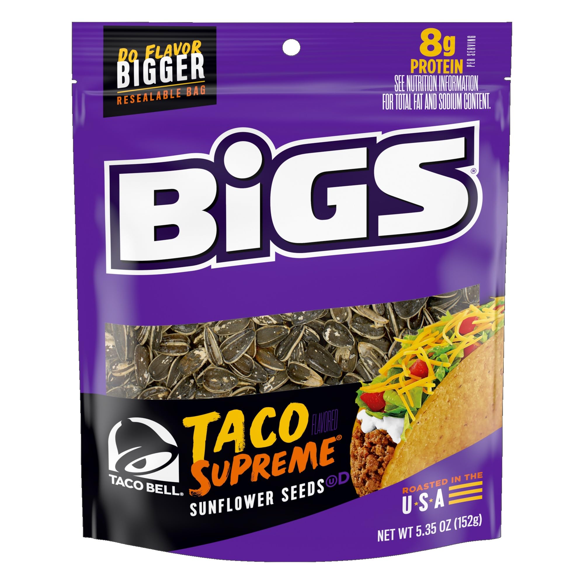 BIGS Sunflower Seeds, Taco Bell Taco Supreme Flavor, 5.35 oz.