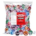 Sugar Free Hard Candy Assortment - 1 Pound Approx. 75 Individually Wrapped Fruity Flavored Holiday Sugar-Free Candy Discs Variety Bag For Snacks