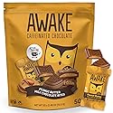 AWAKE - Caffeinated Chocolate Bites - Peanut Butter Milk Chocolate, 50 Bites - 50mg Caffeine - Wrapped Energy Bites - Coffee Alternative - Fairtrade