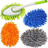 Microfiber Feather Duster,13 Inch Length, with 4 pcs Washable Cloth, Car Duster, Perfect for Cleaning Windows, Tables, Cars,Furniture, Keyboards