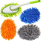 Microfiber Feather Duster,13 Inch Length, with 4 pcs Washable Cloth, Car Duster, Perfect for Cleaning Windows, Tables, Cars,Furniture, Keyboards