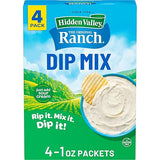 Hidden Valley Original Ranch Dip Mix, 1 Ounce Each, 4 Count (Package May Vary)