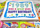 RETRO CANDY YUM ~ 1989 37th Birthday Gift Ideas Nostalgic Candy Assortment from Childhood 37th Birthday Gifts for Men and Women 1989 Candy Box