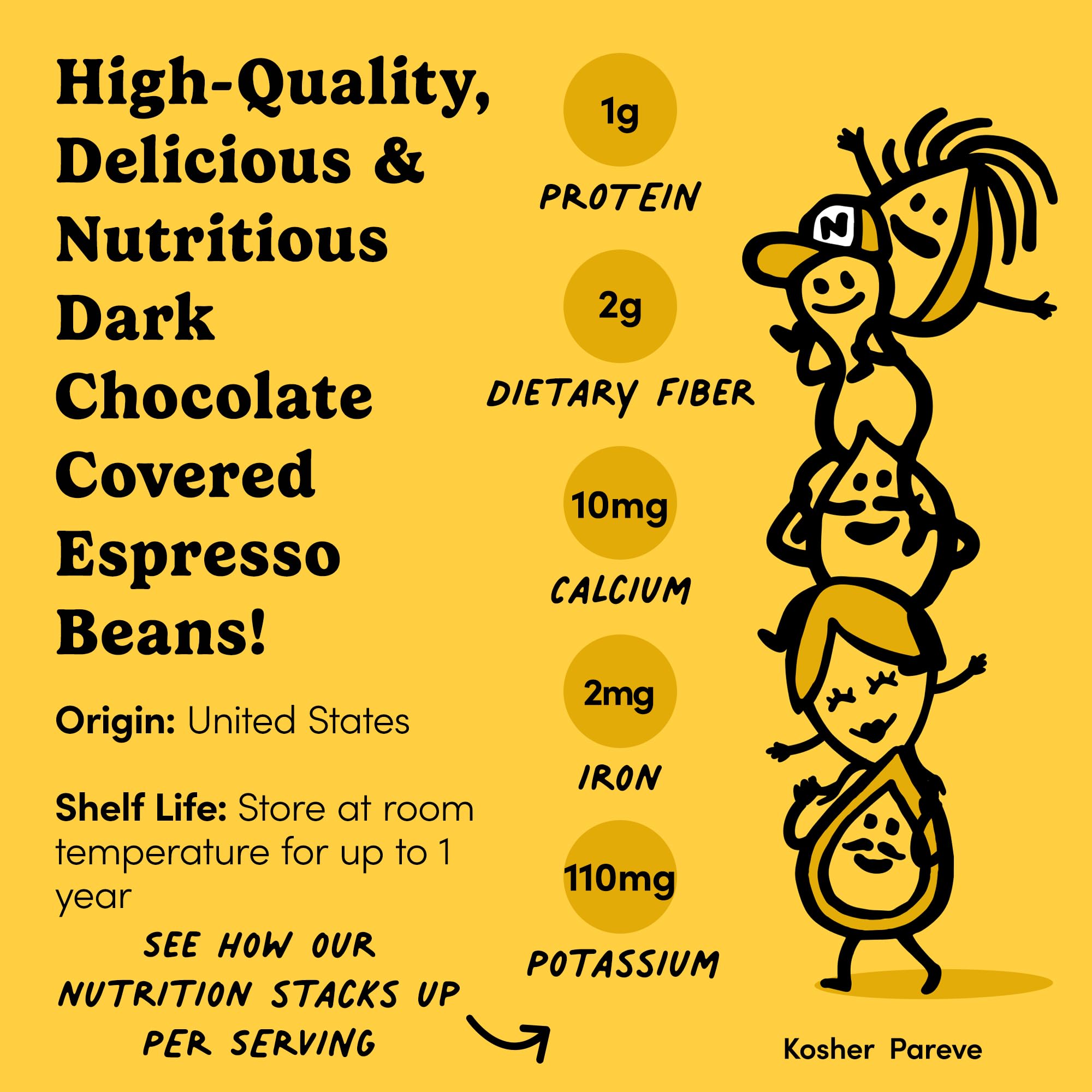 Nuts com - Dark Chocolate Covered Espresso Bean - 2 Pound Bag, Great Snack for Adults, Good Source of Antioxidants & Caffeine - For Office, Holiday
