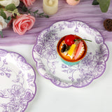 CENLBJ 100 Pcs Lavender Flower Paper Plates,Disposable Floral Party Plates Scalloped Dessert Plate for Wedding Birthday Baby Showers & Special Events