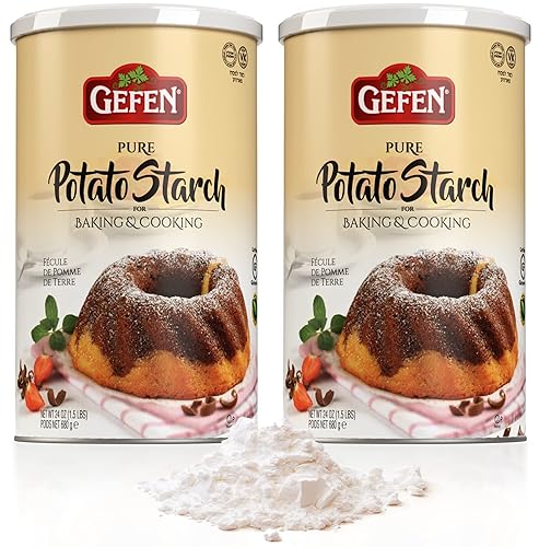 Gefen Pure Gluten Free Potato Starch, 24oz (2 Pack = 3Lbs) For Cooking & Baking | Resealable Container | Excellent Fried Chicken Flour | GF Thickener