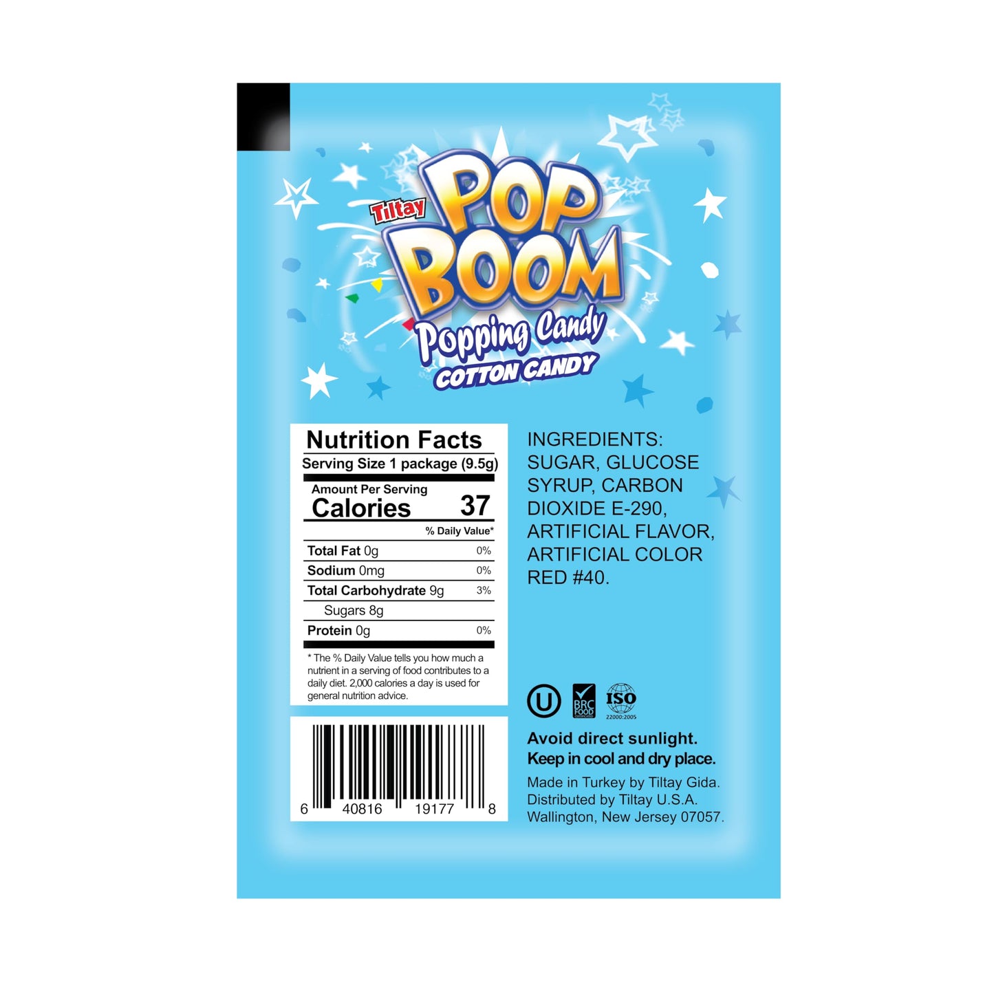 Pop Boom - Cotton Candy Flavor Popping Candy 24 Packs with display box