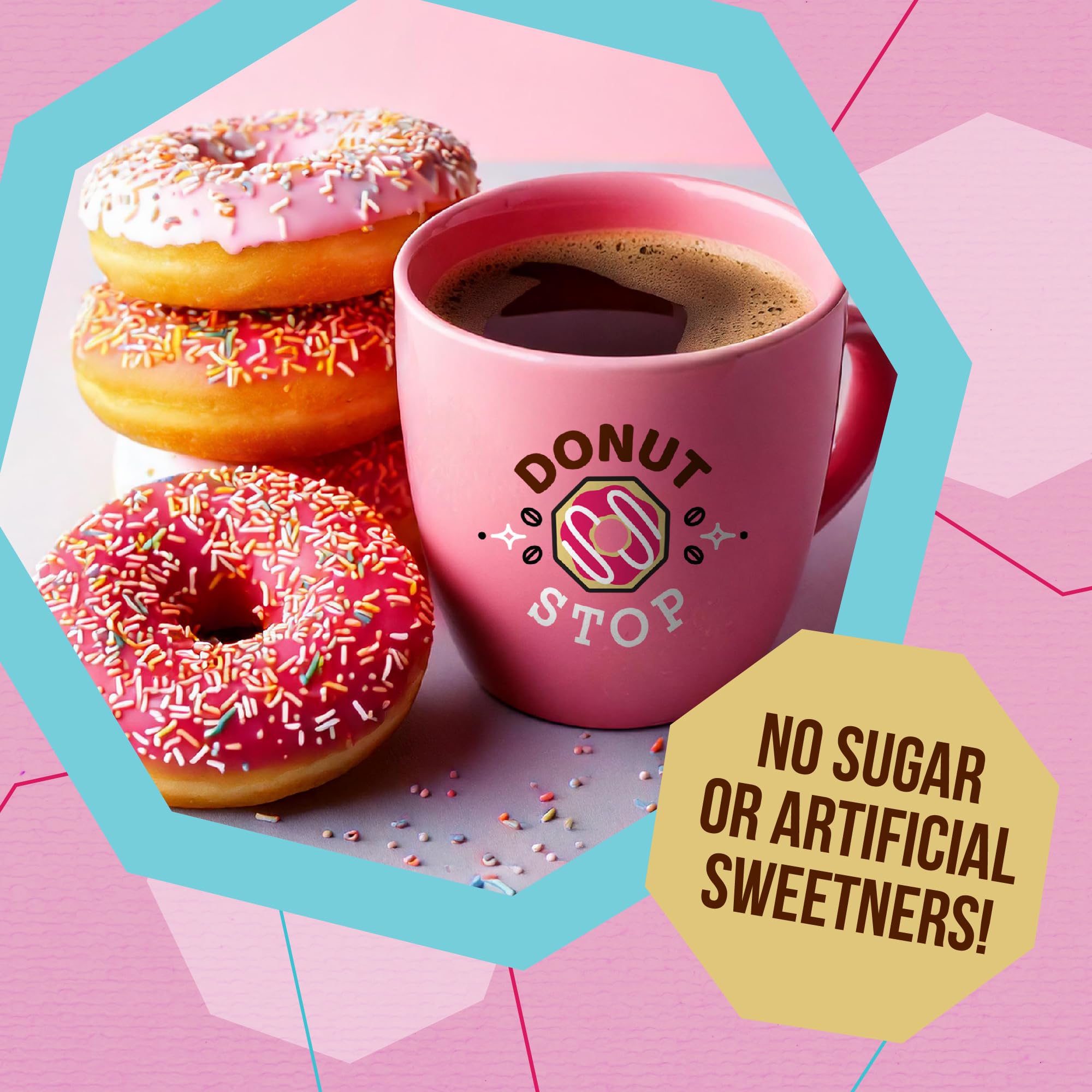 Donut Stop Flavored Coffee Pods, Compatible with 2.0 K-Cup Brewers, Donut Flavor Coffees, Assorted Variety Pack, 40 Count
