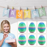 6PCS 3D Printed Fillable Dragon Eggs, Mystery 3D Printed Toy Easter Basket Stuffer, Theme Party for Easter Eggs Hunt Game (Matte Rainbow)