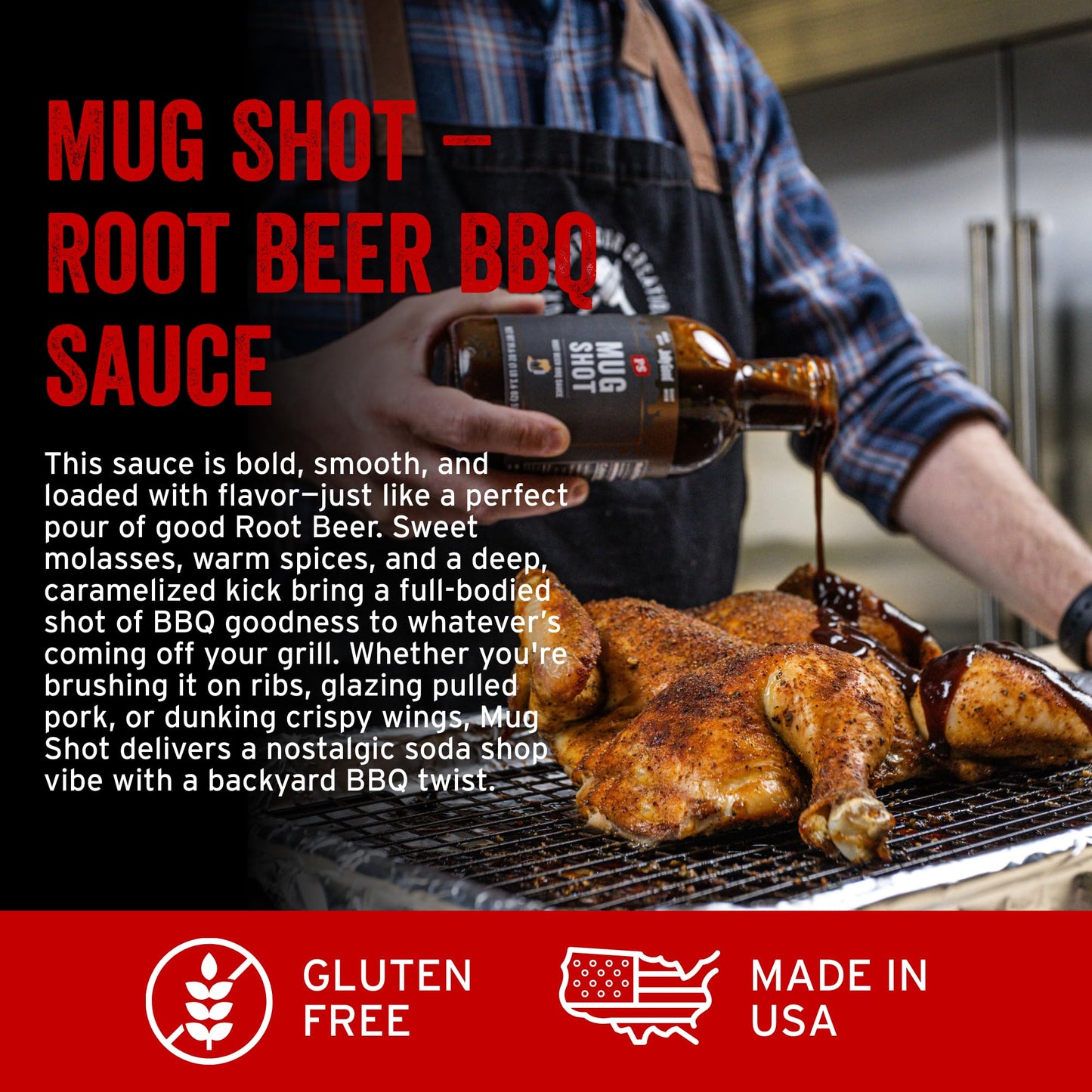 PS Seasoning Mug Shot Root Beer BBQ Sauce - Smoky & Caramelized Flavor - Marinade, Glaze, Dip & Finishing Sauce for Ribs, Pulled Pork, Burnt Ends