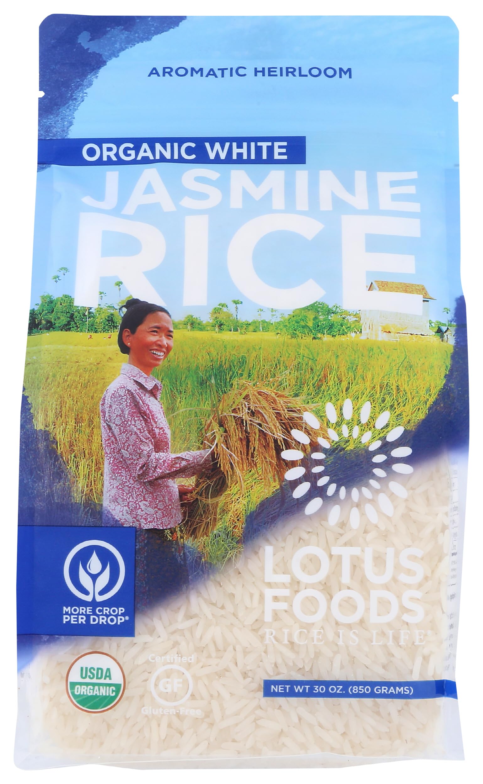 LOTUS FOODS Organic White Jasmine Rice, 30 OZ